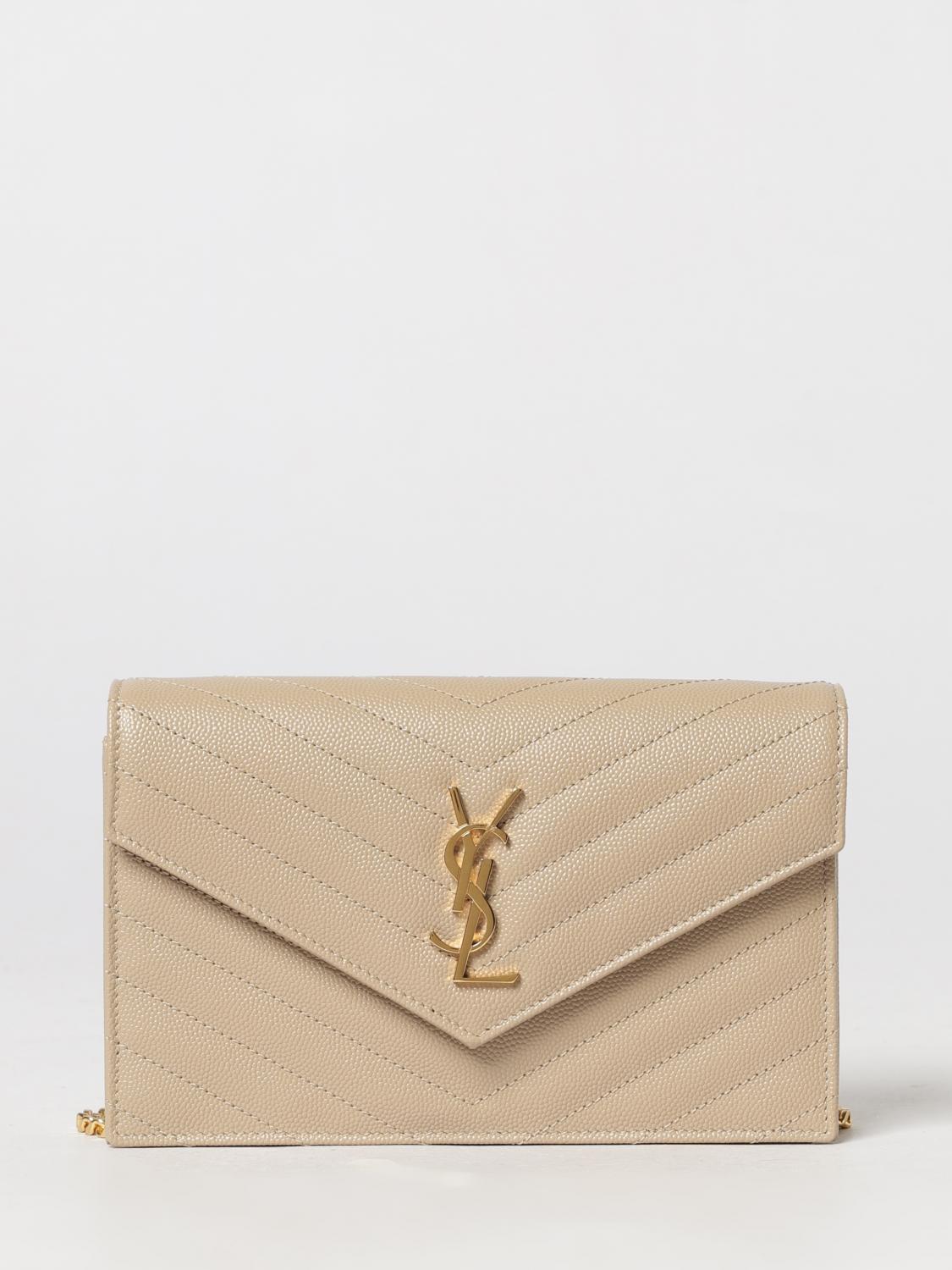 SAINT LAURENT Mini borsa a busta in pelle trapuntata con monogram YSL