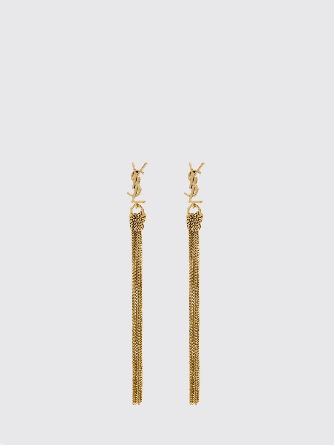 SAINT LAURENT YSL-Monogramm-Ohrringe aus Messing