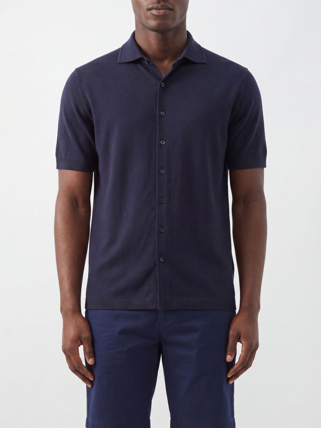 KANGRA Short-Sleeved Stretch Cotton Polo Shirt with Classic Collar