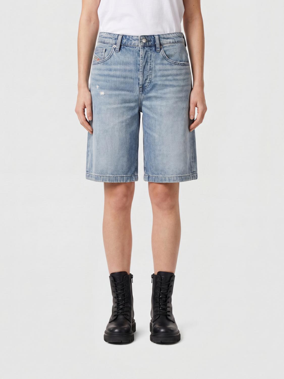 DIESEL De-Sire 5-Pocket Knee-Length Denim Shorts with Mid-Rise Waist