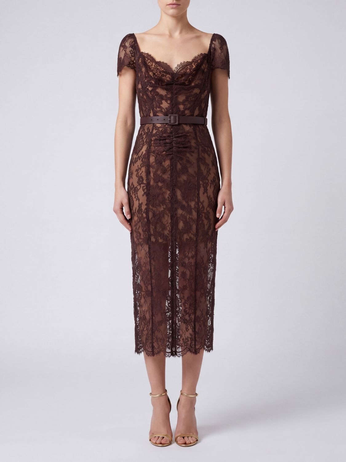 SELF-PORTRAIT Dress Woman color Brown