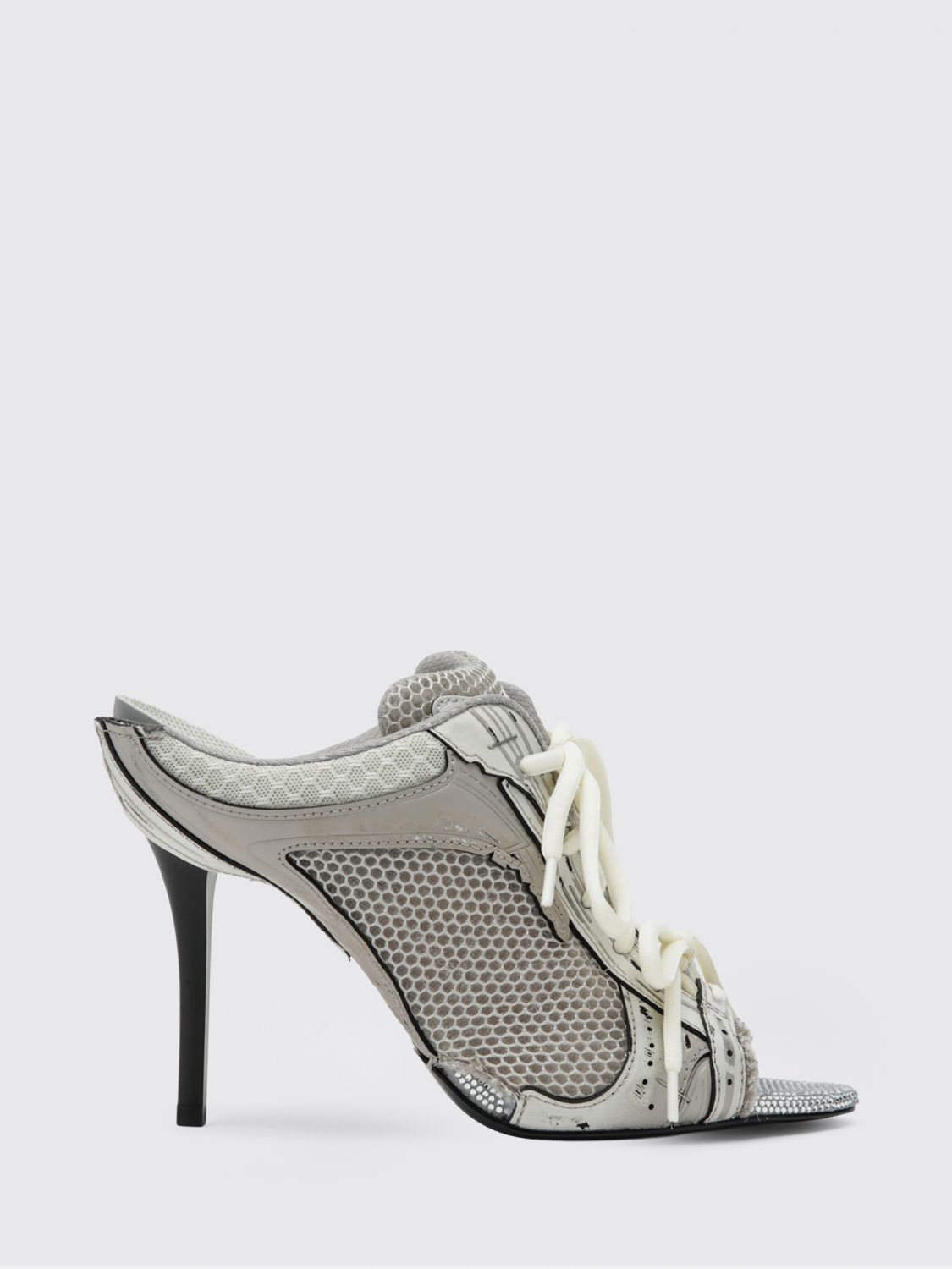 BALENCIAGA Stapler Mesh Mules with Mid Stiletto Heel