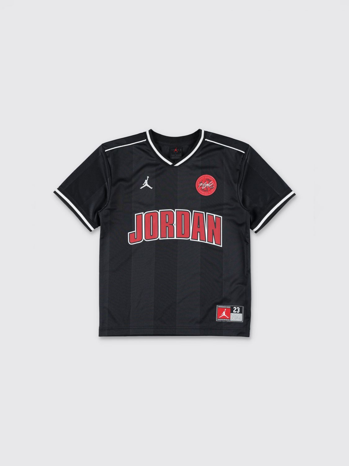 NIKE T-shirt da bambino in poliestere con scollo a V e profili a contrasto
