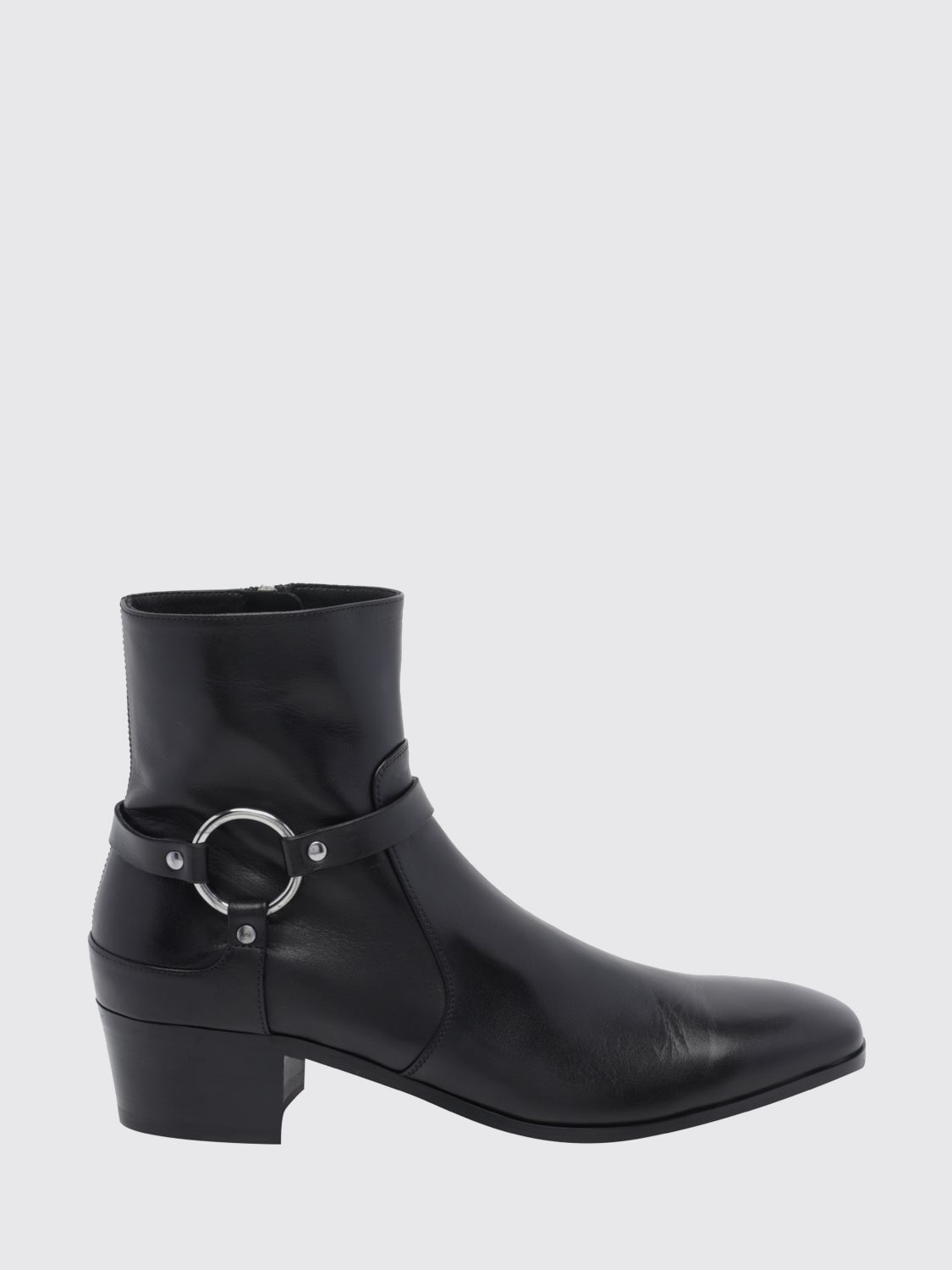TOM FORD Stivaletti texani Clint in pelle con punta quadrata e anello metallico