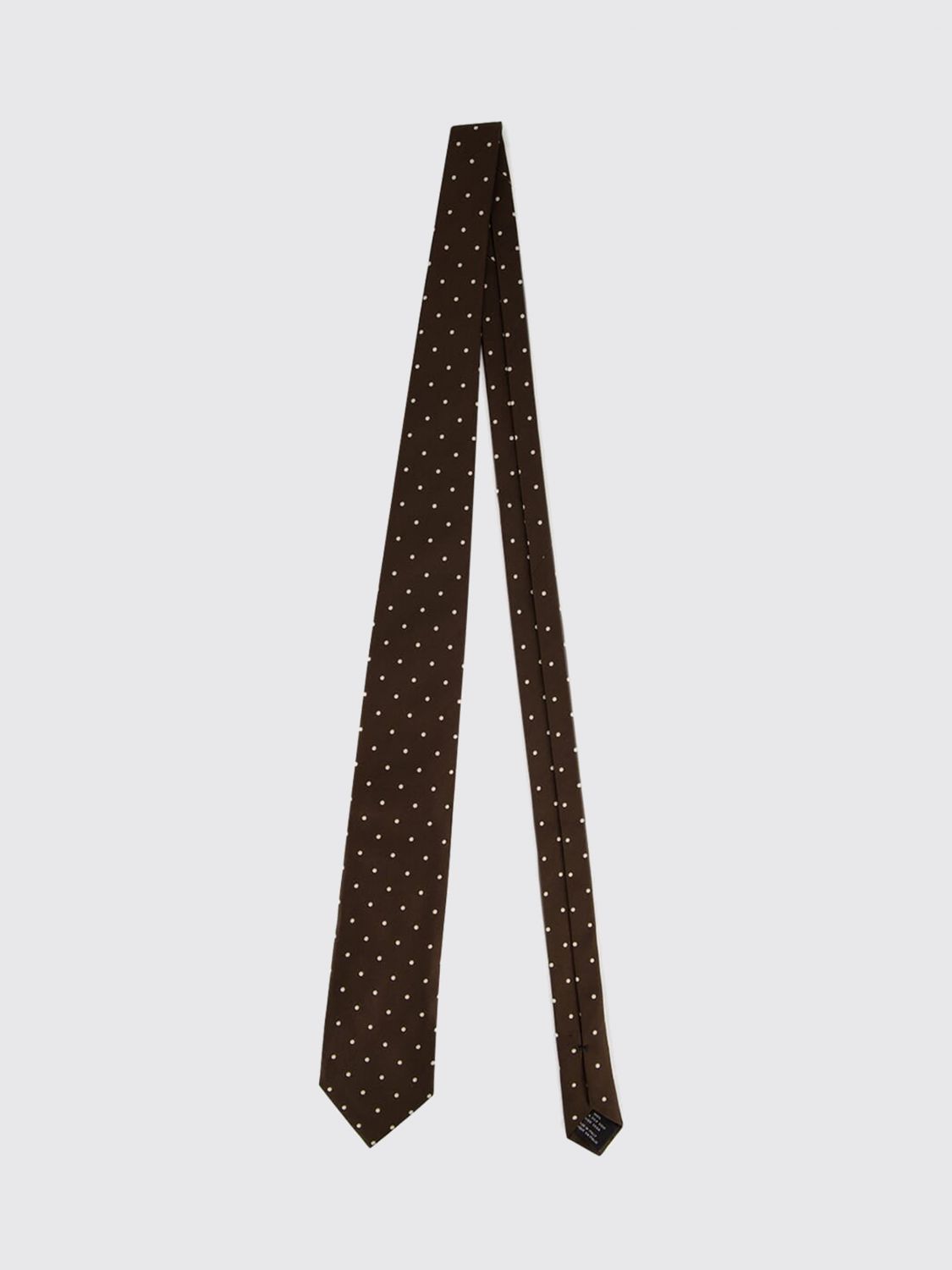 TOM FORD Cravatta classica in pura seta con motivo a pois tono su tono