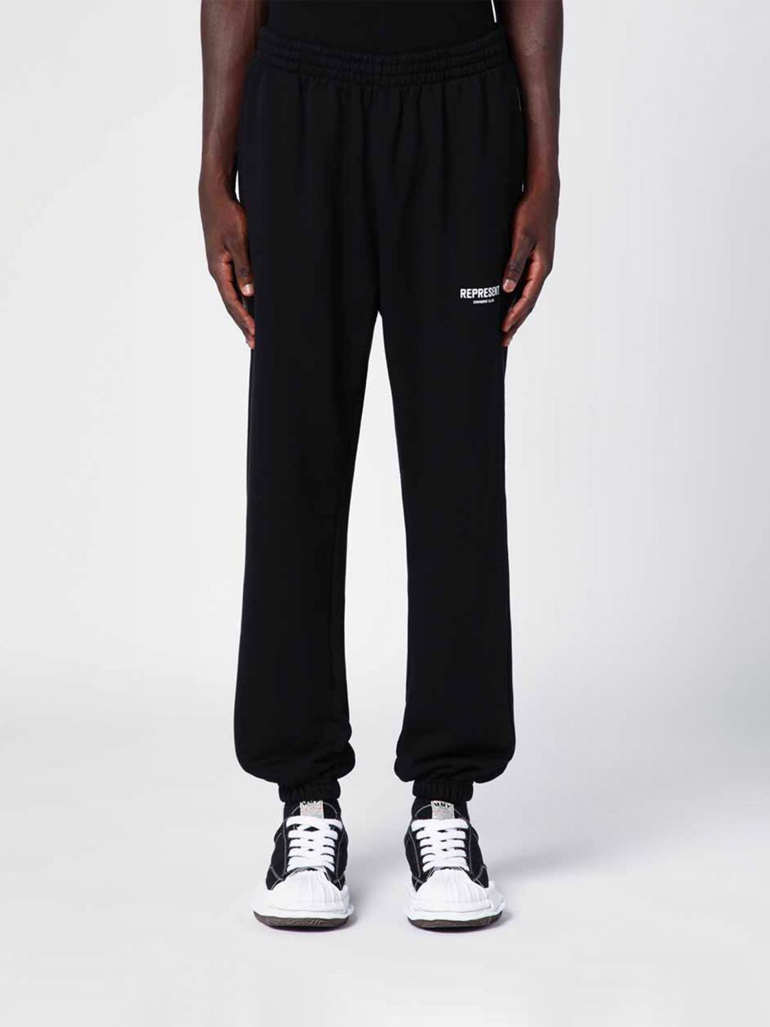 REPRESENT Cotton Jogging Trousers with Drawstring Waist and Contrast Logo