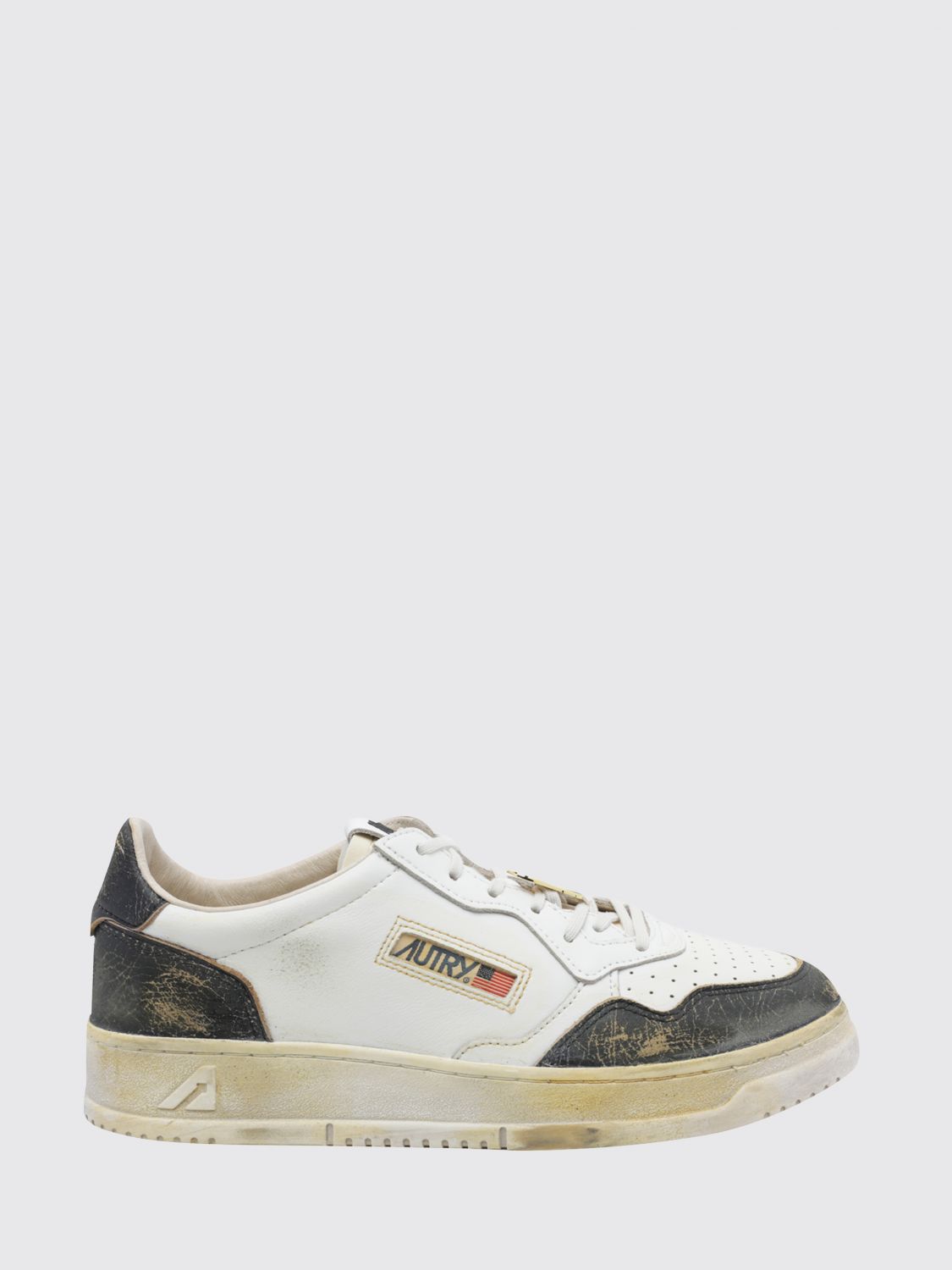 AUTRY Medalist Low Super Vintage Sneakers aus Kalbsleder mit Used-Effekt