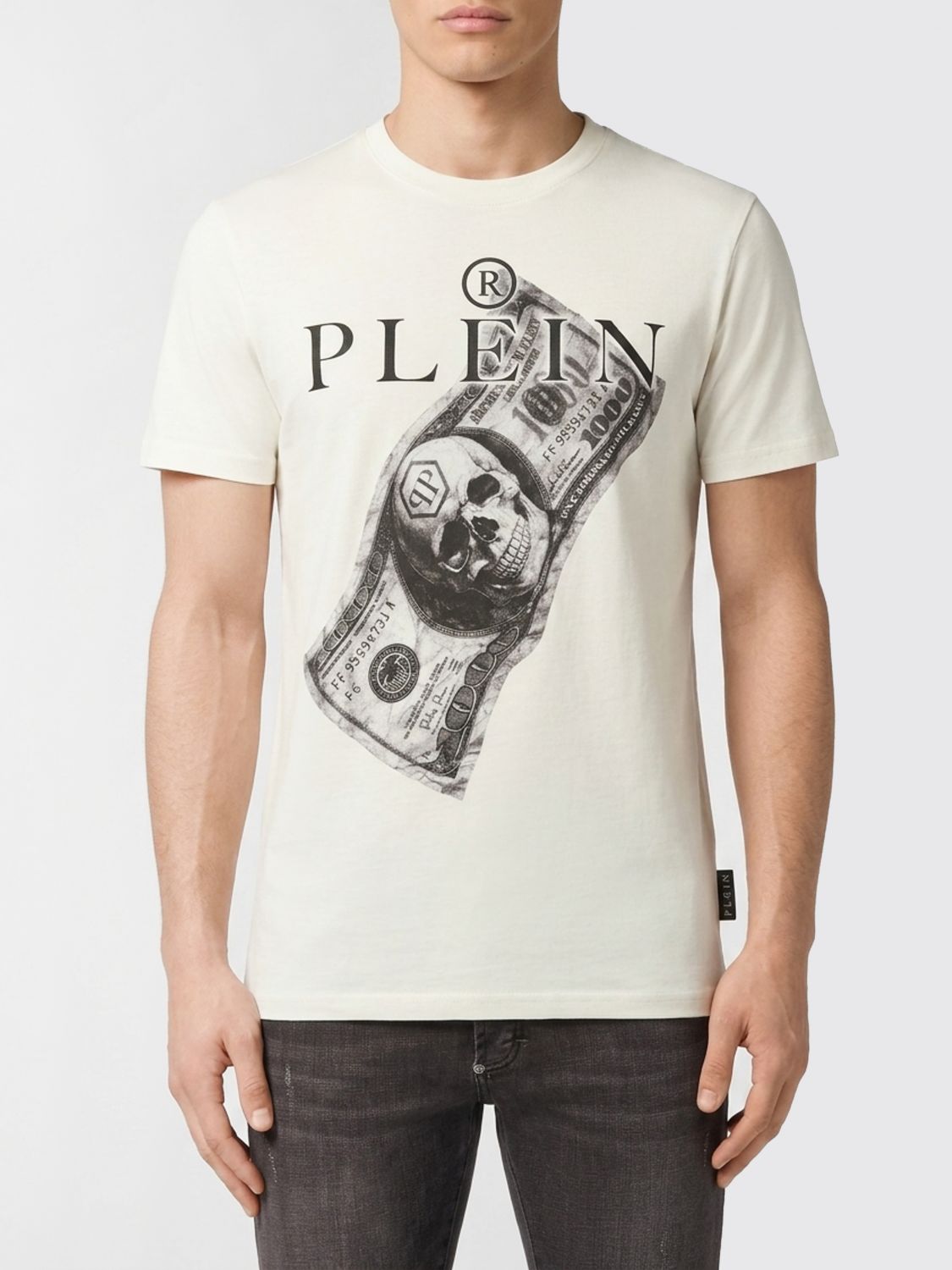 PHILIPP PLEIN T-shirt in cotone con stampa grafica e logo a contrasto