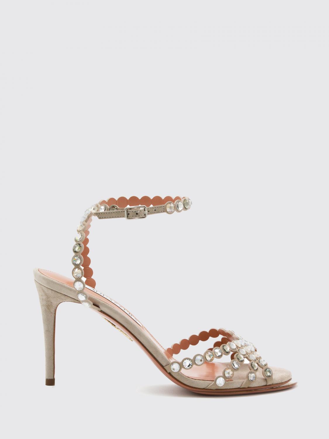 AQUAZZURA Sandali Con Tacco Donna colore Grigio
