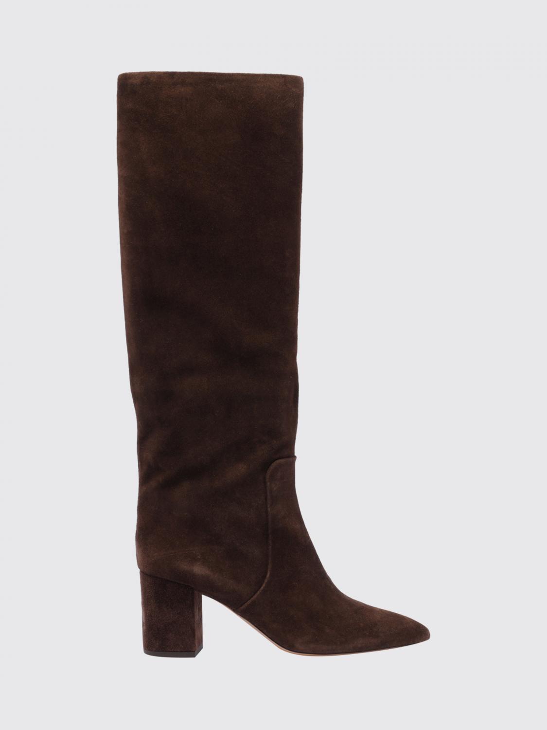 PARIS TEXAS Anja Knee-High Boots in Suede with a Medium Block Heel