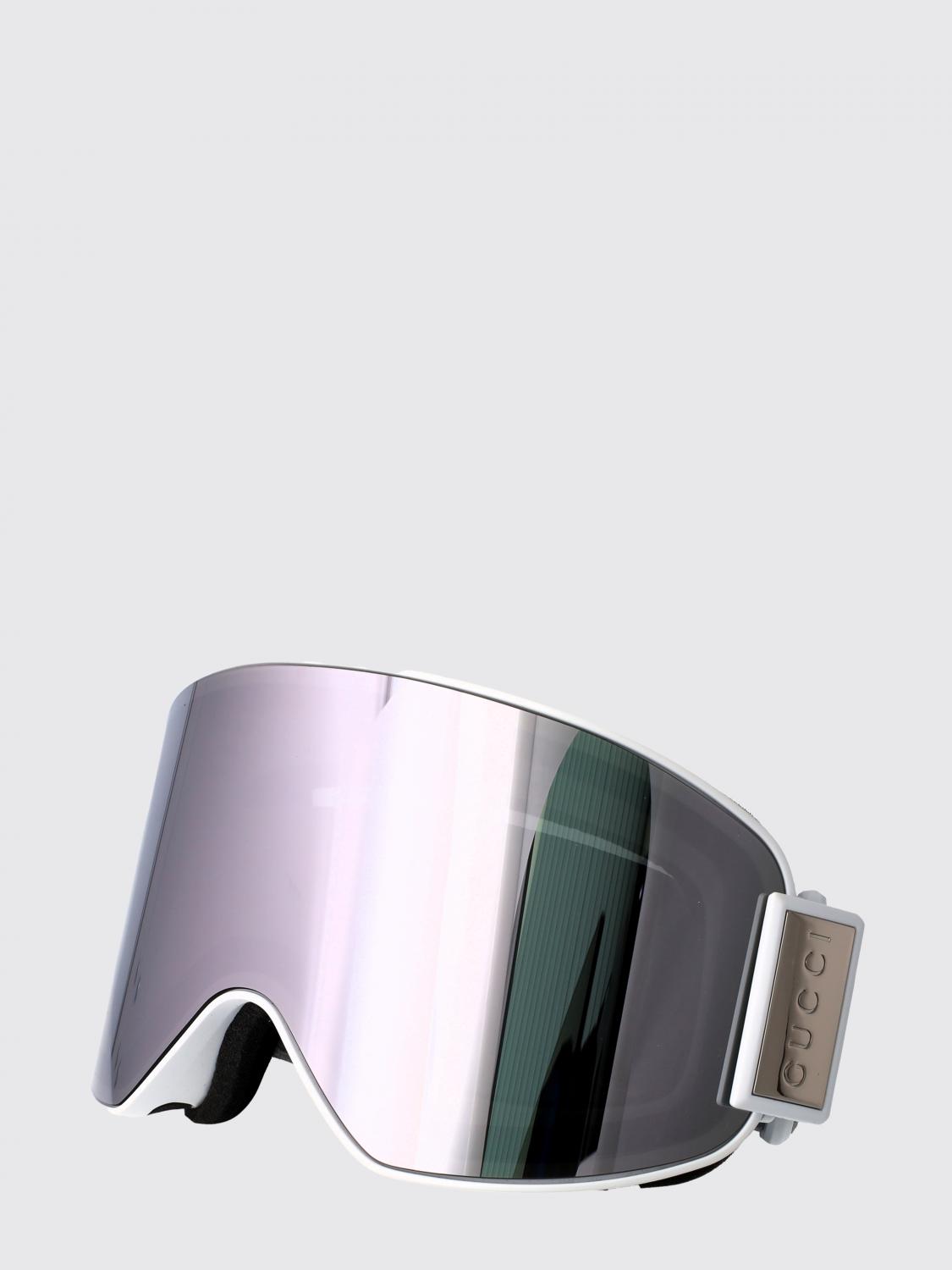 GUCCI Maschera da sci in acetato con logo inciso e cinturino regolabile