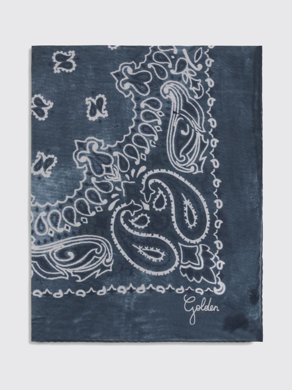 GOLDEN GOOSE Abstract Print Silk Bandana with a Paisley Motif