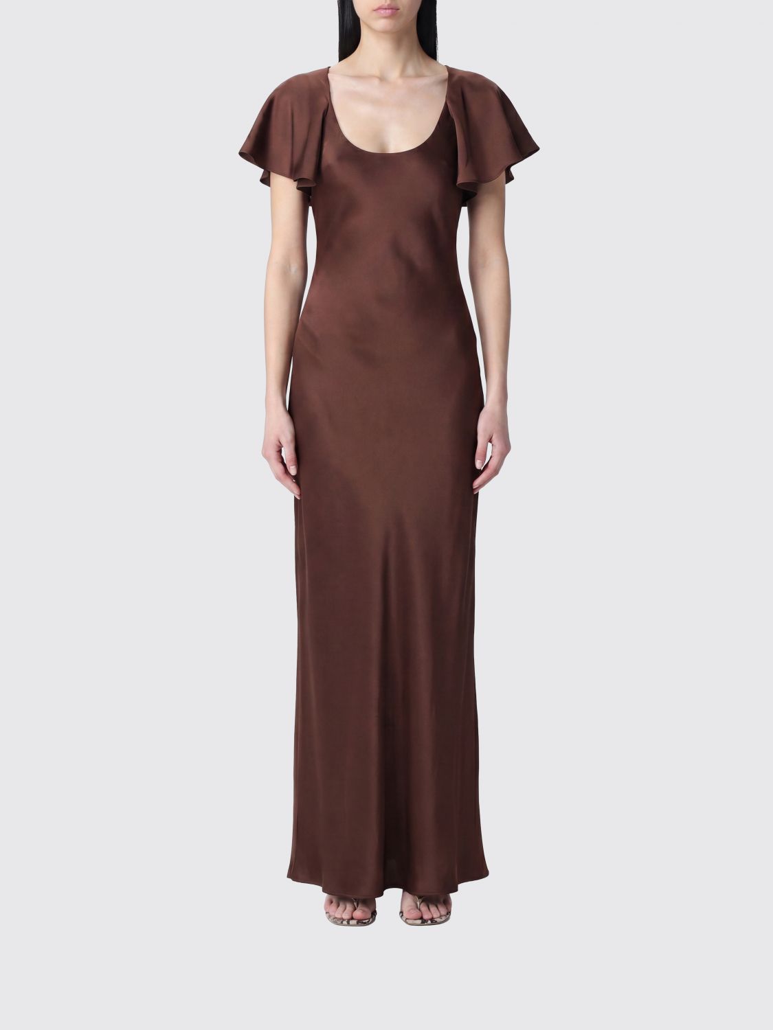 ROTATE U-Neck Long Satin Sheath Dress for Ceremonies