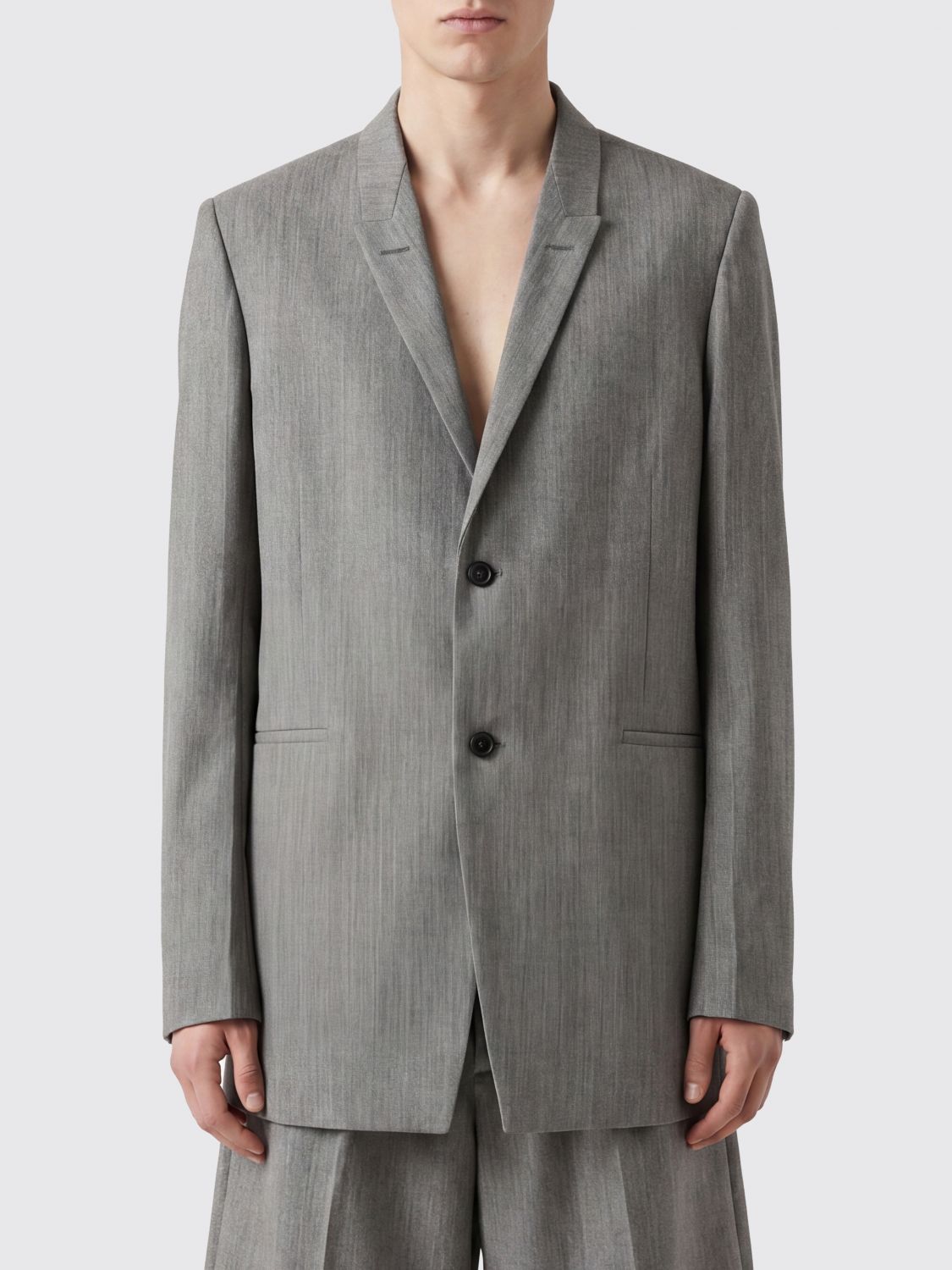 RICK OWENS Peak Lapel Single-Breasted Wool Blazer