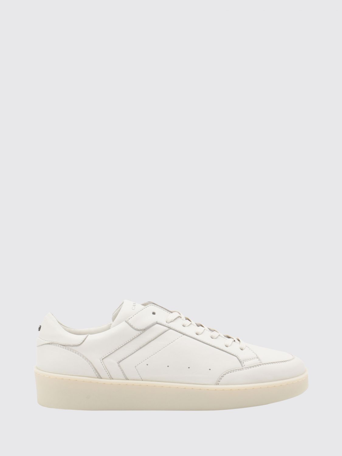 CANALI Low-Top Trainers in Two-Tone Smooth Leather with Laminated Logo　CANALI ロートップ トレーナー ラミネート加工ロゴ付き ツートーン スムース レザー CANALI