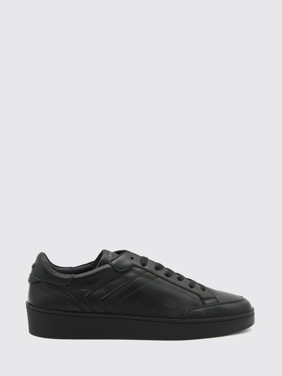 CANALI Sneakers basse in pelle liscia bicolore con logo laminato