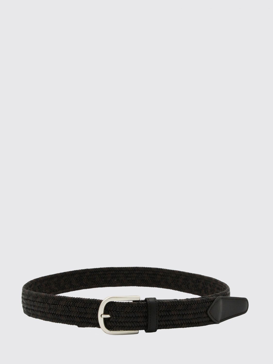 CANALI Braided Cotton-Blend Belt with Pin Buckle　CANALI ピンバックル付きコットンブレンド編み込みベルト CANALI