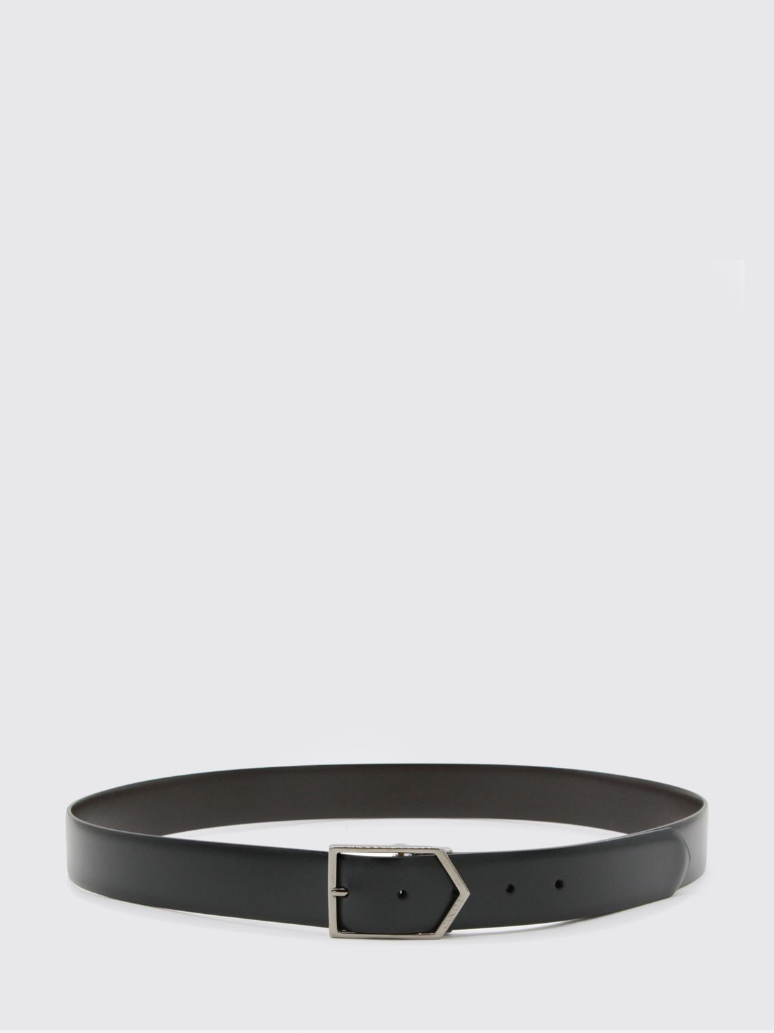 CANALI Classic Belt in Smooth Leather with an Engraved Pin Buckle