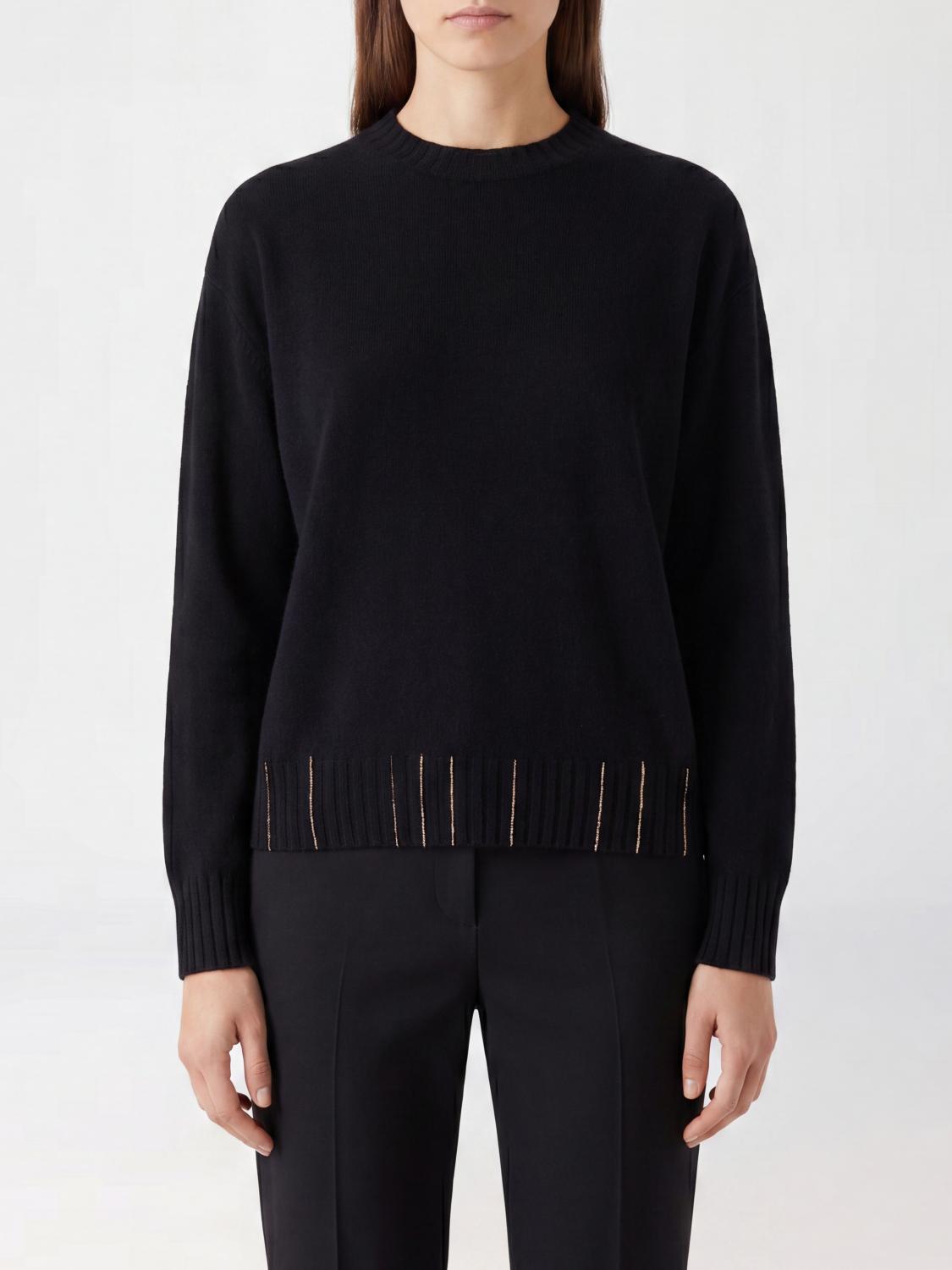 FABIANA FILIPPI Maglia girocollo in lana vergine seta e cashmere con monile