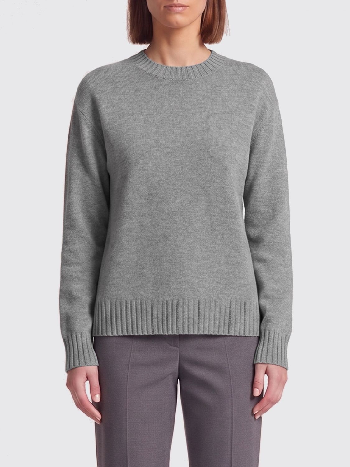 FABIANA FILIPPI Maglia girocollo in lana vergine seta e cashmere con monile