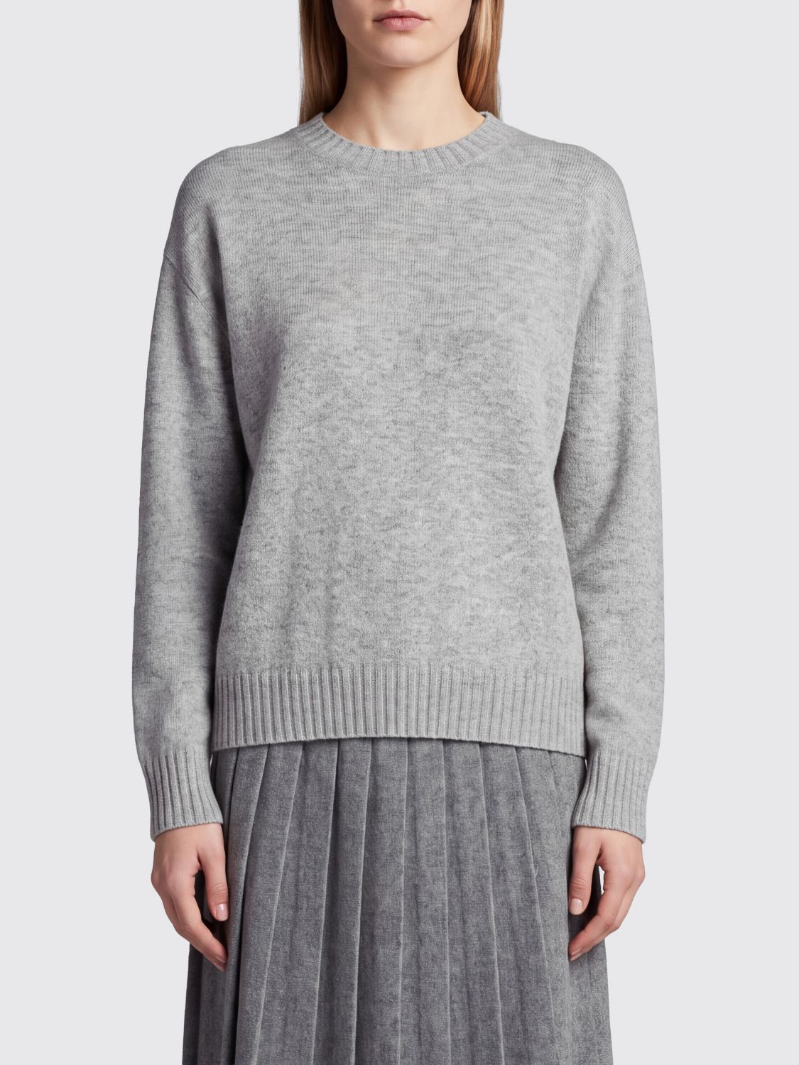 FABIANA FILIPPI Maglia girocollo in lana vergine seta e cashmere con monile