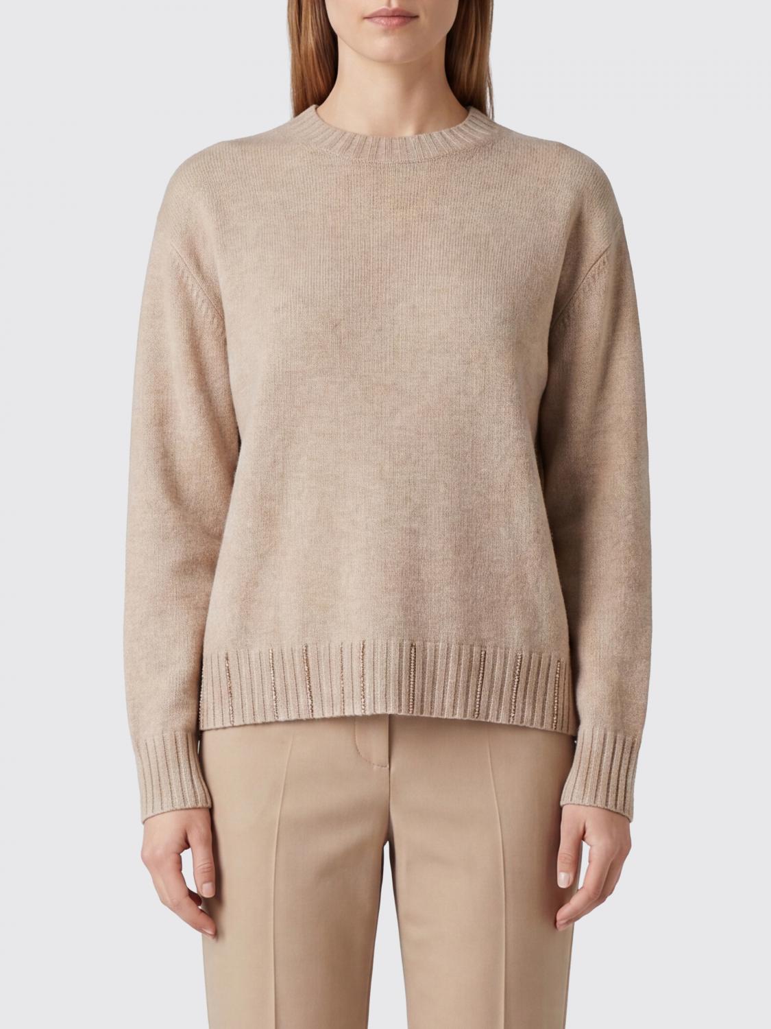 FABIANA FILIPPI Maglia girocollo in lana vergine seta e cashmere con monile