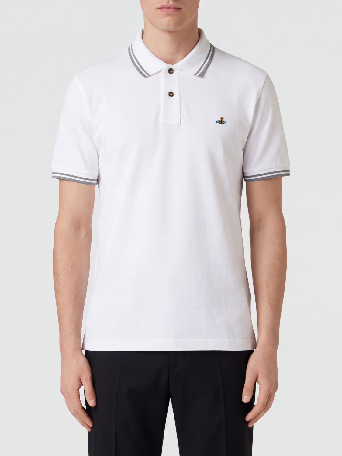 VIVIENNE WESTWOOD Orb Logo Cotton Polo with Contrast Tipping