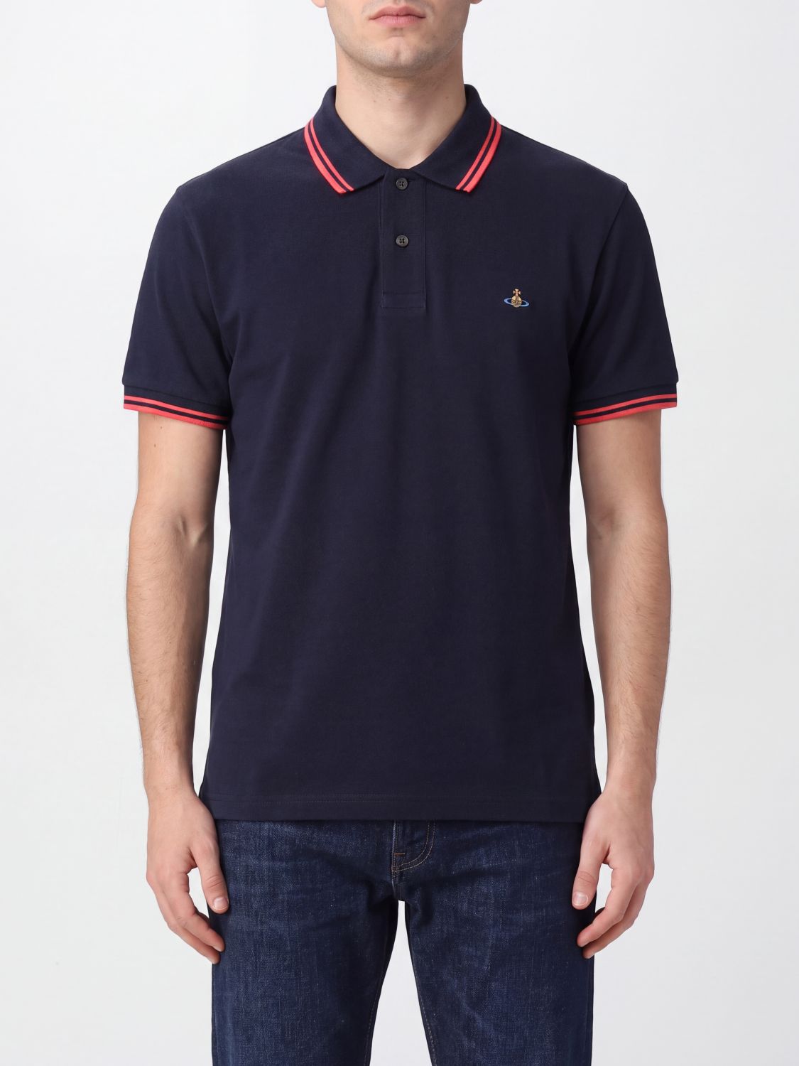 Vivienne Westwood Orb Logo Cotton Polo with Contrast Tipping