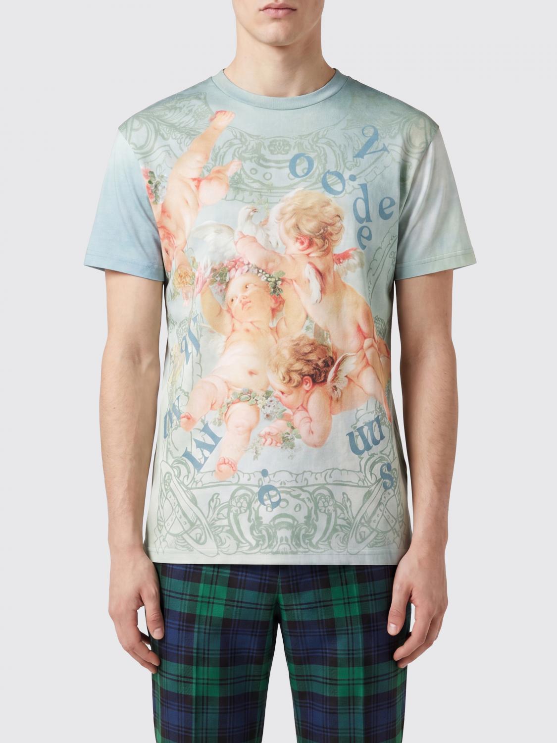 VIVIENNE WESTWOOD Slim Fit Cotton T-shirt with Graphic Print and Lettering Logo