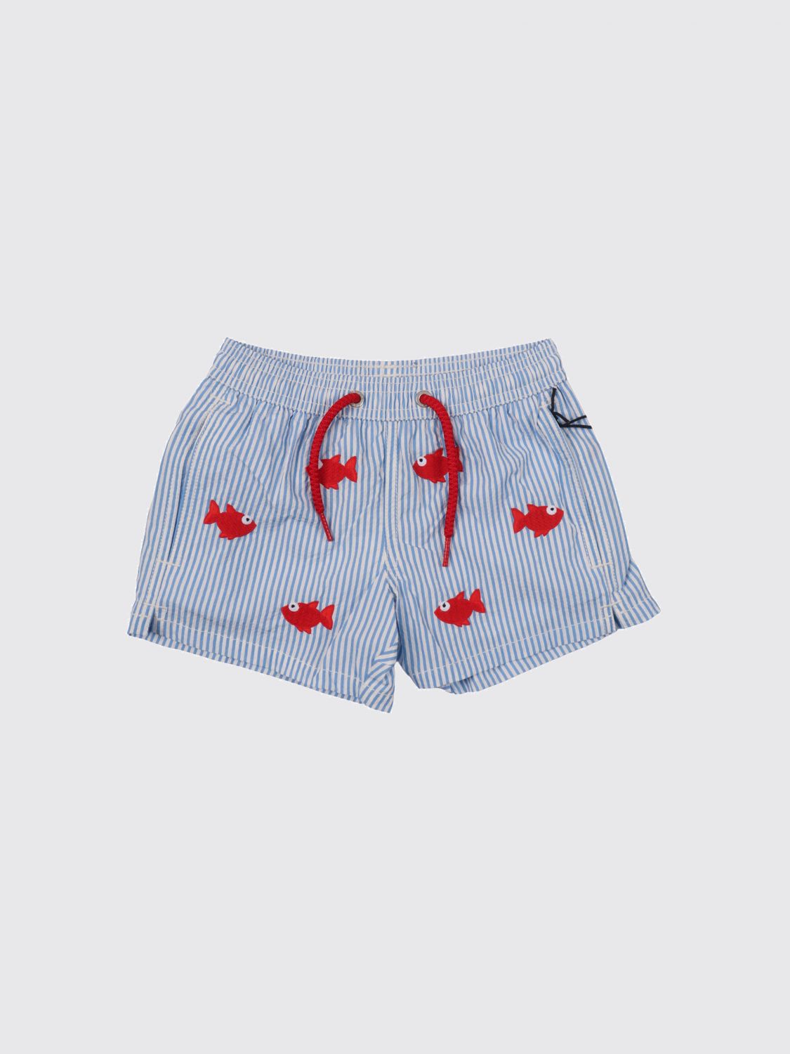 MC2 SAINT BARTH Gestreifte Badeshorts für Jungen aus Polyester mit Stickerei