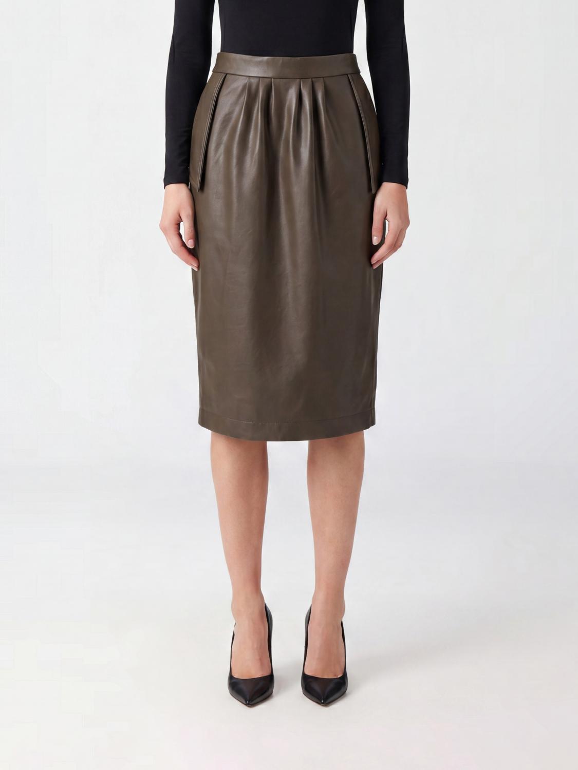 STELLA MCCARTNEY High-Waisted Midi Pencil Skirt in Smooth Synthetic Leather
