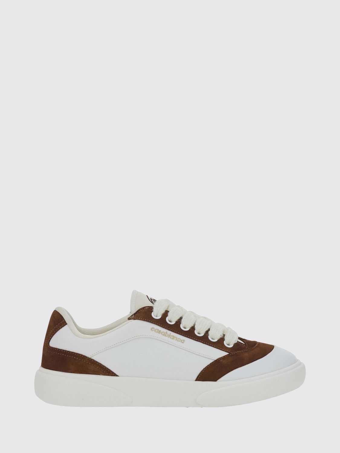 CASABLANCA Bicolor Leather and Fabric Sneakers with Round Toe