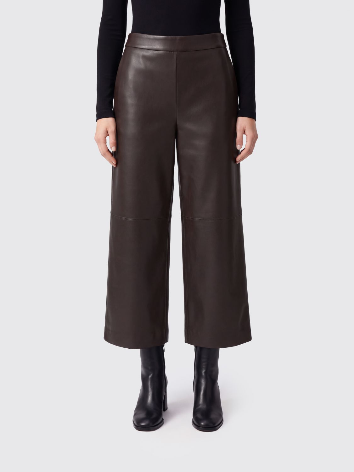 'S Max Mara Cropped Wide-Leg Faux Leather Trousers