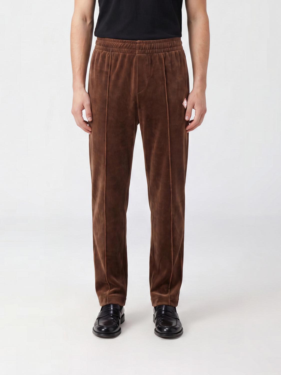 CASABLANCA Pantaloni jogger in velluto con vita elasticizzata e logo