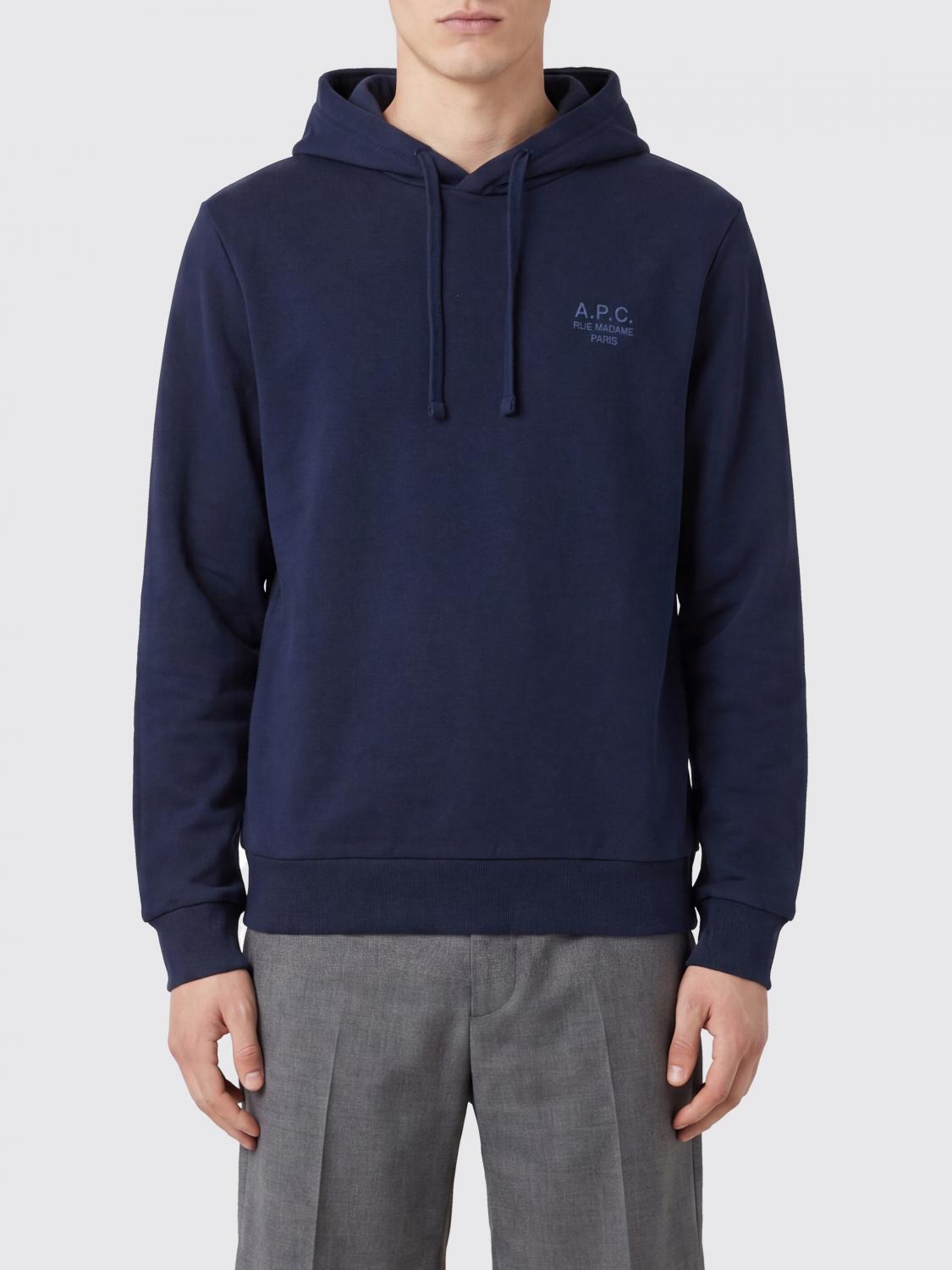 A. P.C. Felpa con cappuccio relaxed fit in cotone con logo