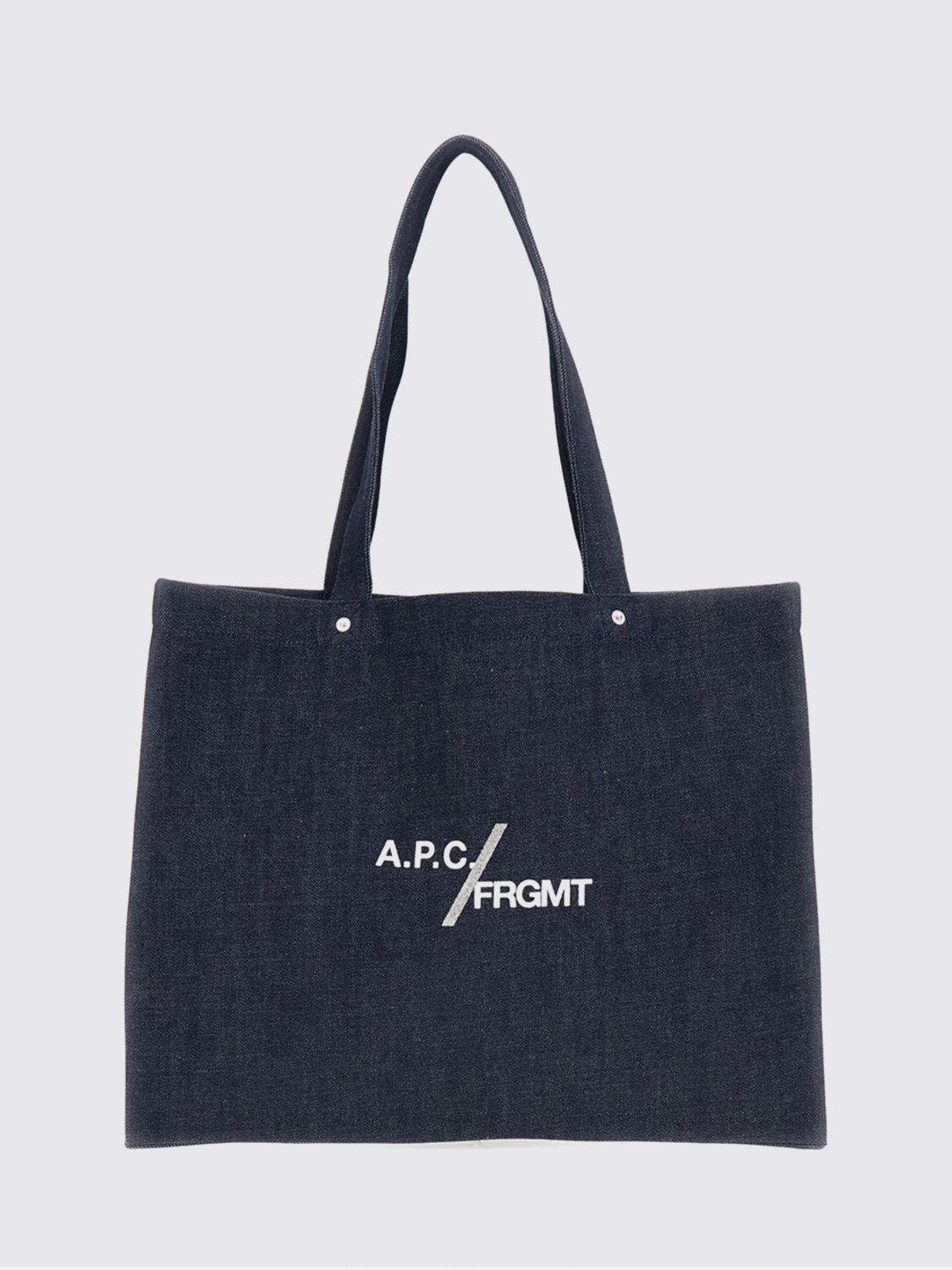 A. P.C. x Fragment Contrast Logo Cotton Denim Tote Bag　A.P.C. × Fragment コントラストロゴ コットンデニムトートバッグ A.