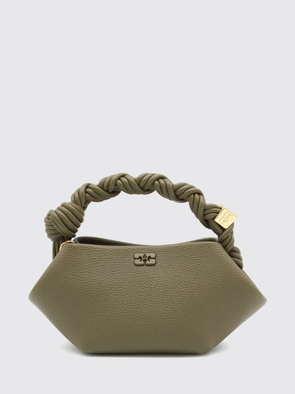 GANNI Butterfly Mini Recycled Leather Handbag with Braided Handle　GANNI バタフライ ミニ リサイクル レザー ハンドバッグ 編み込みハンドル付き GANNI