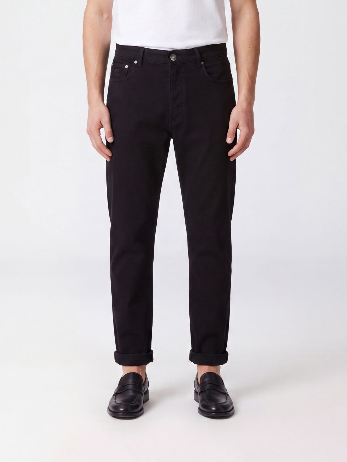 BRUNELLO CUCINELLI Straight Fit Five-Pocket Jeans in Cotton Denim