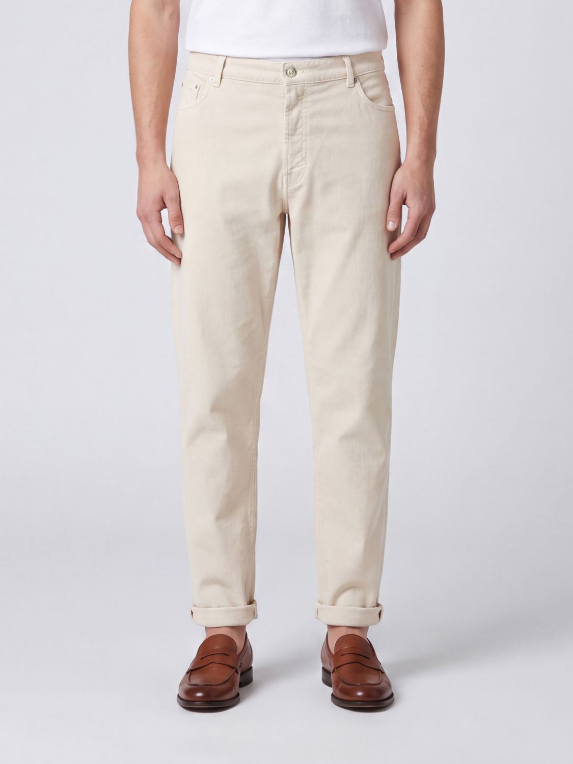 BRUNELLO CUCINELLI Straight Fit Five-Pocket Jeans in Cotton Denim