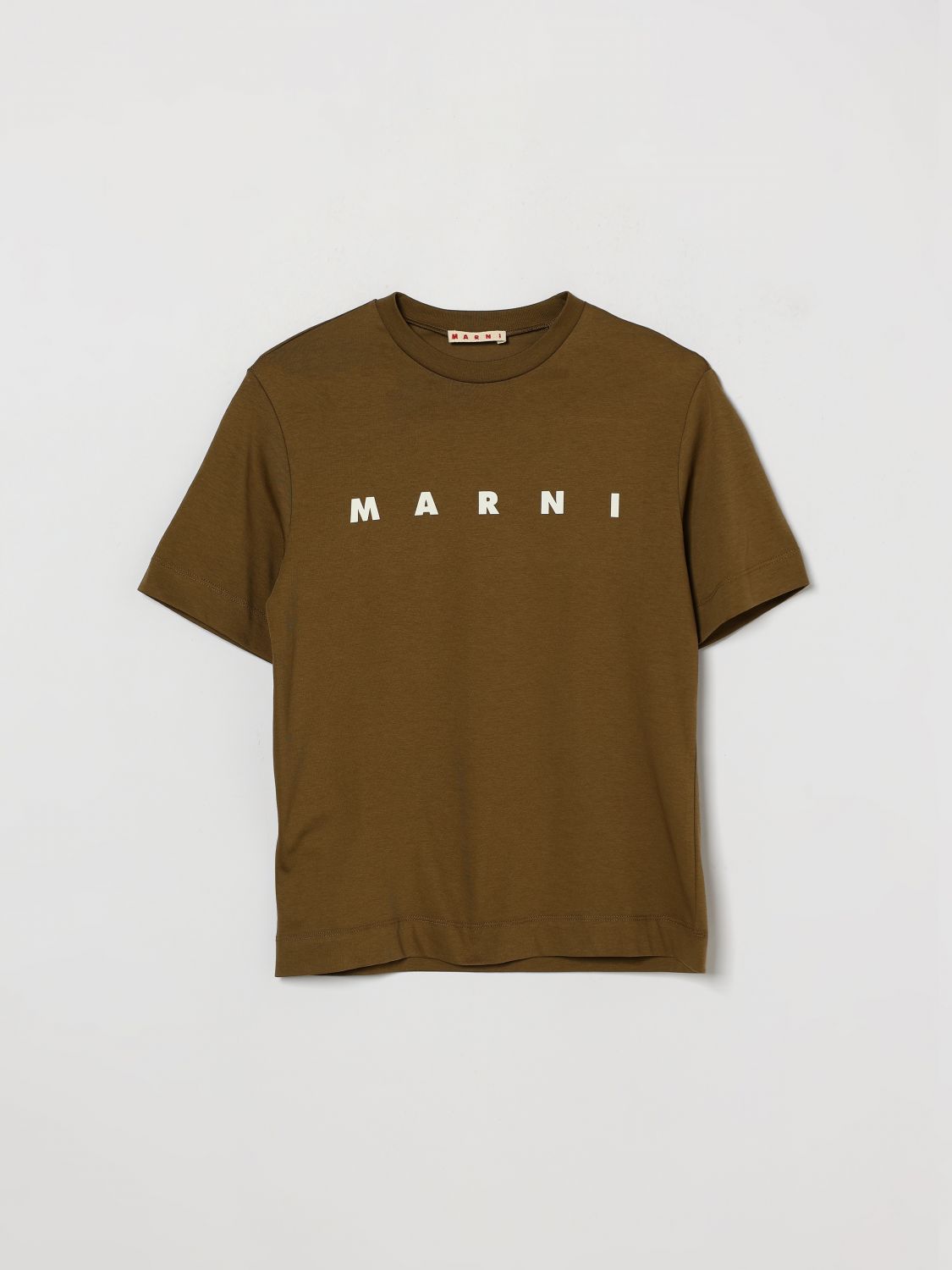 MARNI T-shirt da bambino in cotone con logo a contrasto sul davanti