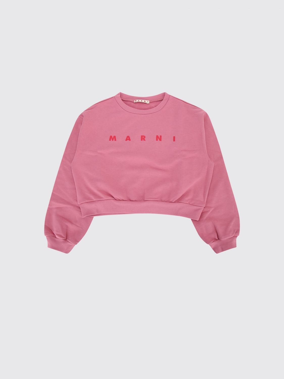 MARNI Boy's Cropped Cotton Sweatshirt with Contrast Logo　MARNI コントラストロゴ付きボーイズクロップドコットンスウェットシャツ MARNI