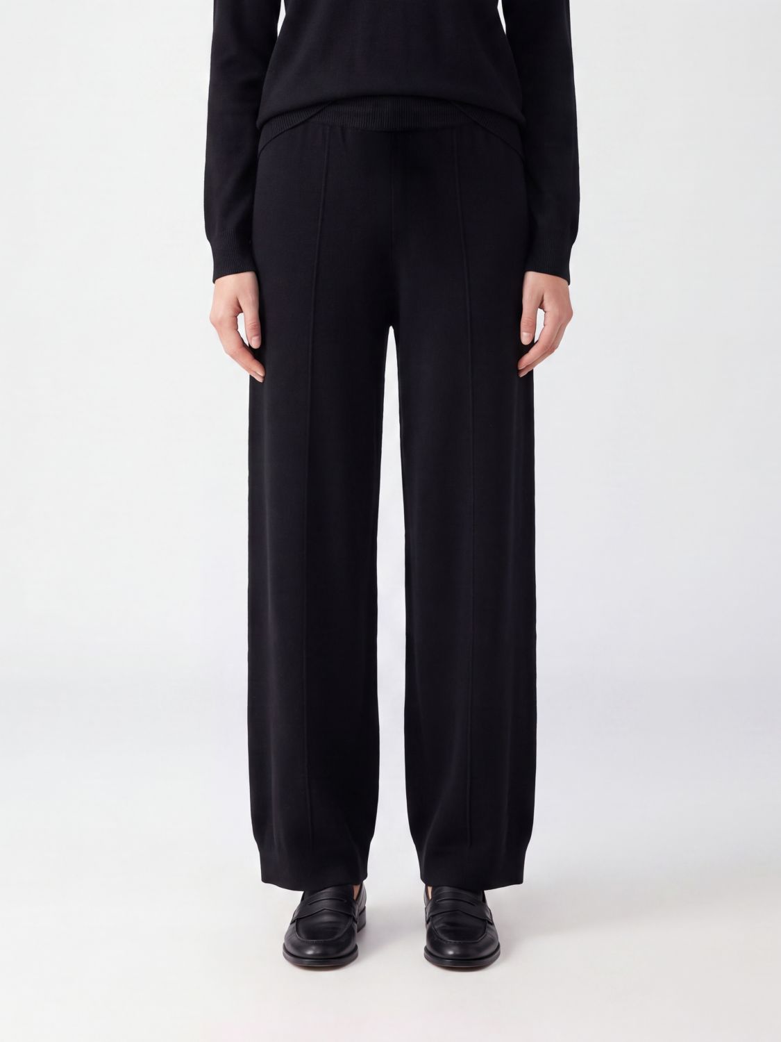 FABIANA FILIPPI Pantaloni in maglia in lana, seta e cashmere a gamba dritta