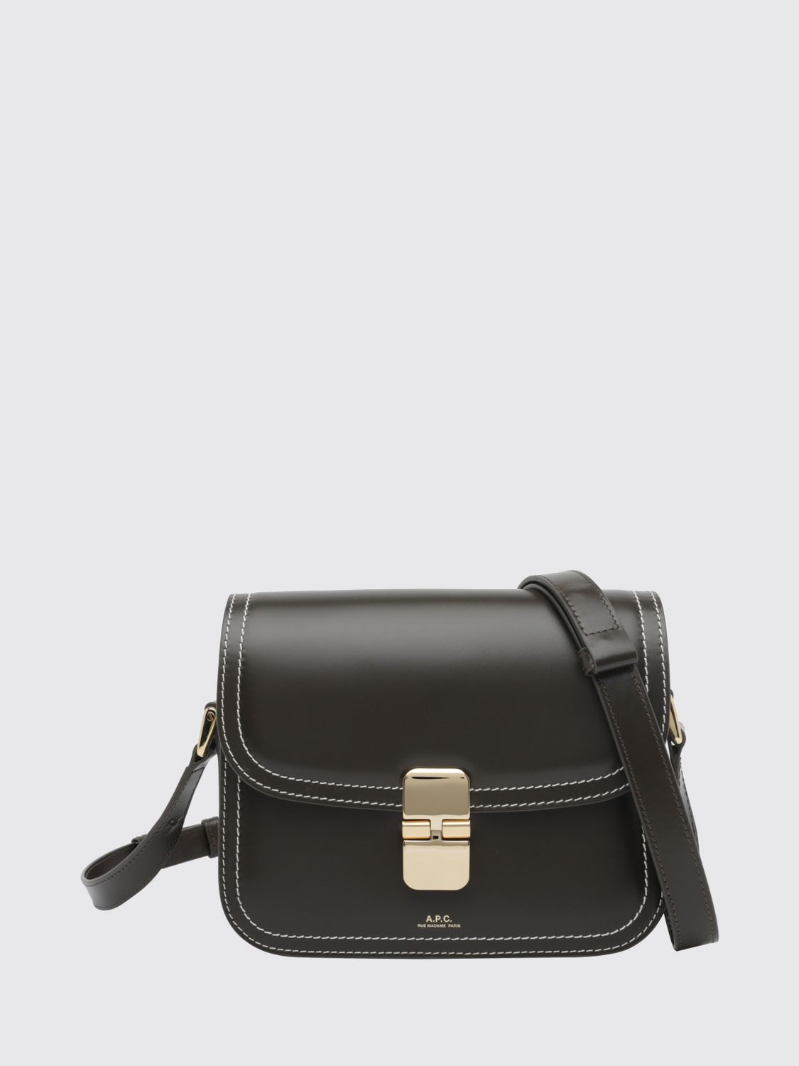 A. P.C. Mini borsa a tracolla Grace in pelle bovina liscia con fibbia