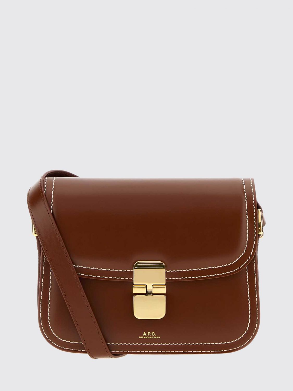 A. P.C. Mini borsa a tracolla Grace in pelle bovina liscia con fibbia