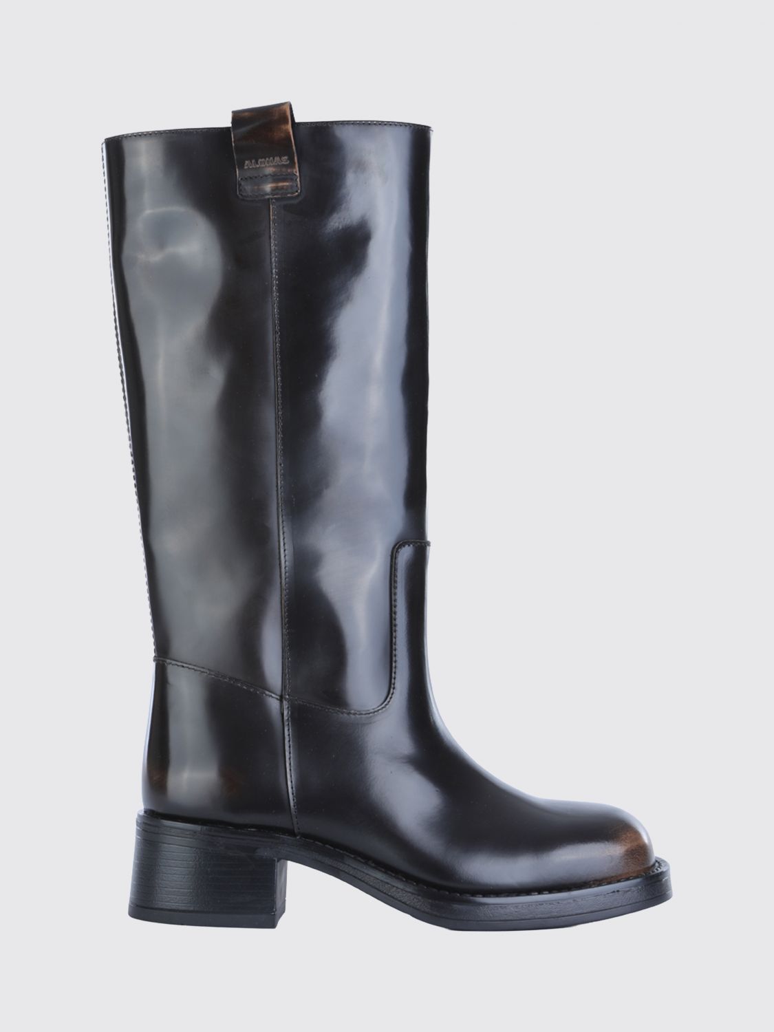 ALOHAS Sajan Leather Knee-High Boots with Square Toe and Low Heel