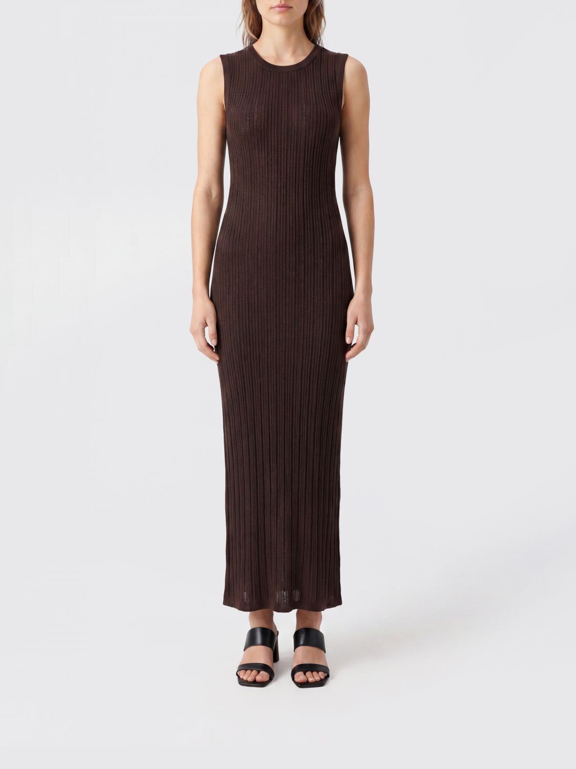 ATOMO FACTORY Off-the-Shoulder Ribbed-Knit Midi Dress