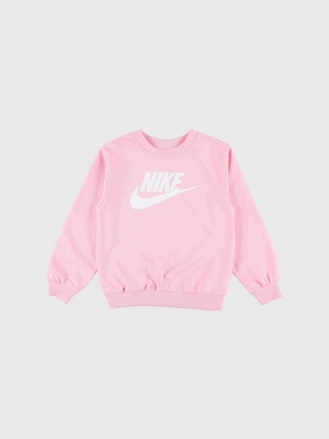 NIKE Rundhals-Sweatshirt für Mädchen aus Baumwollmischung mit Swoosh-Logo