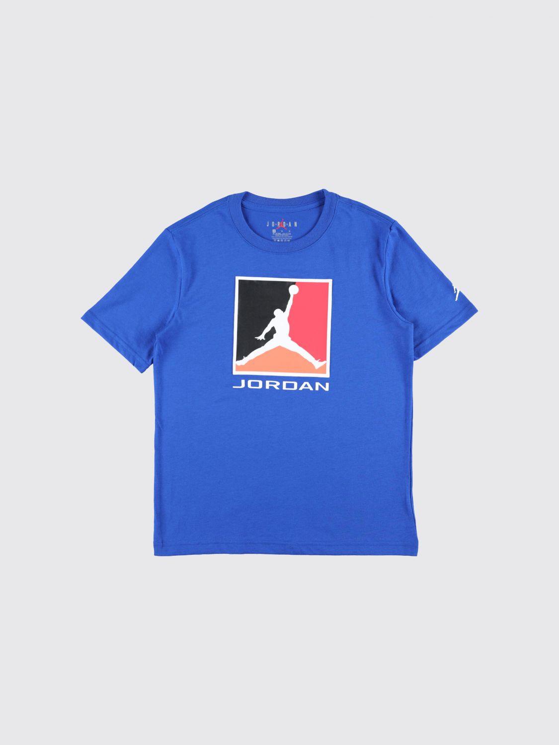 NIKE Boy's Cotton Blend T-Shirt with Contrast Logo Print