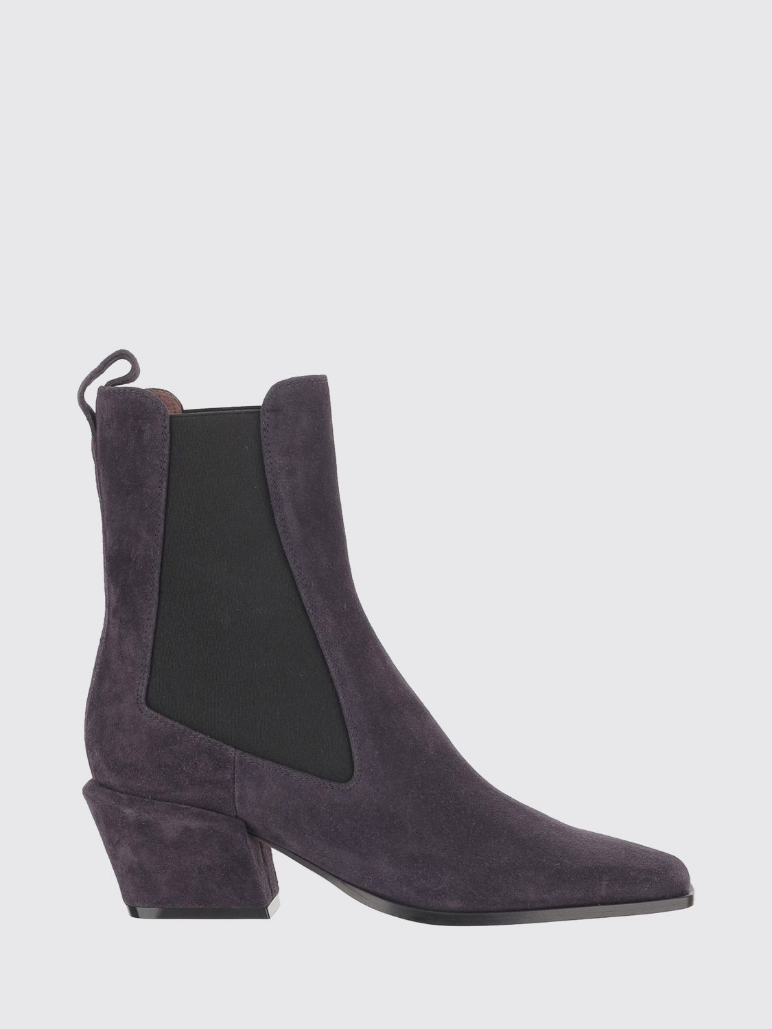PARIS TEXAS Bettina Suede Western Chelsea Boots with Mid Flared Heel