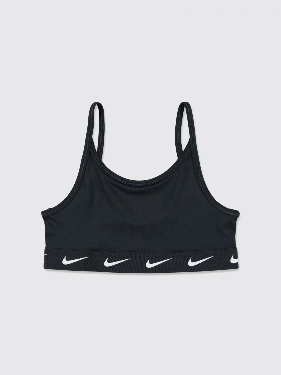 NIKE Girl's Cropped Sports Top with Thin Straps and Swoosh Logo